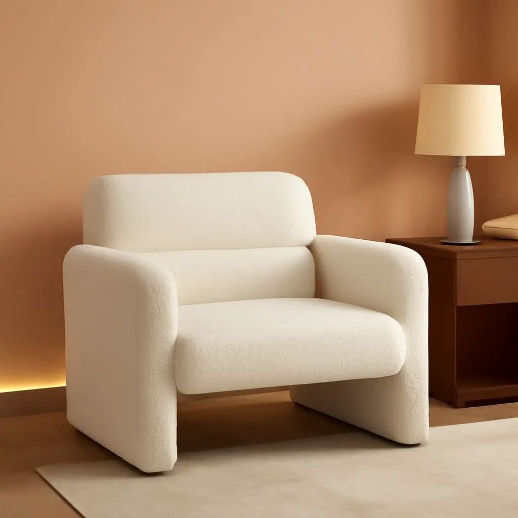 33Inch Sherpa Upholstered Accent Chair With Armrests from PriceLows™