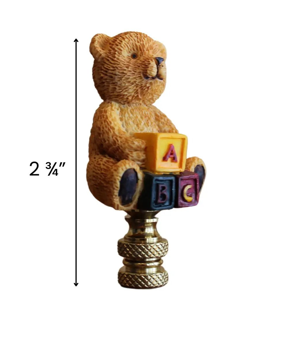 Teddy Bear Lamp Finial | Antique Brass | 2.75 Inch Height