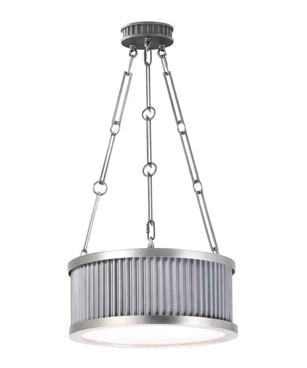 Ruffle Pendant Light | 13 Inch Wide | 3 Light | Weathered Zinc Finish
