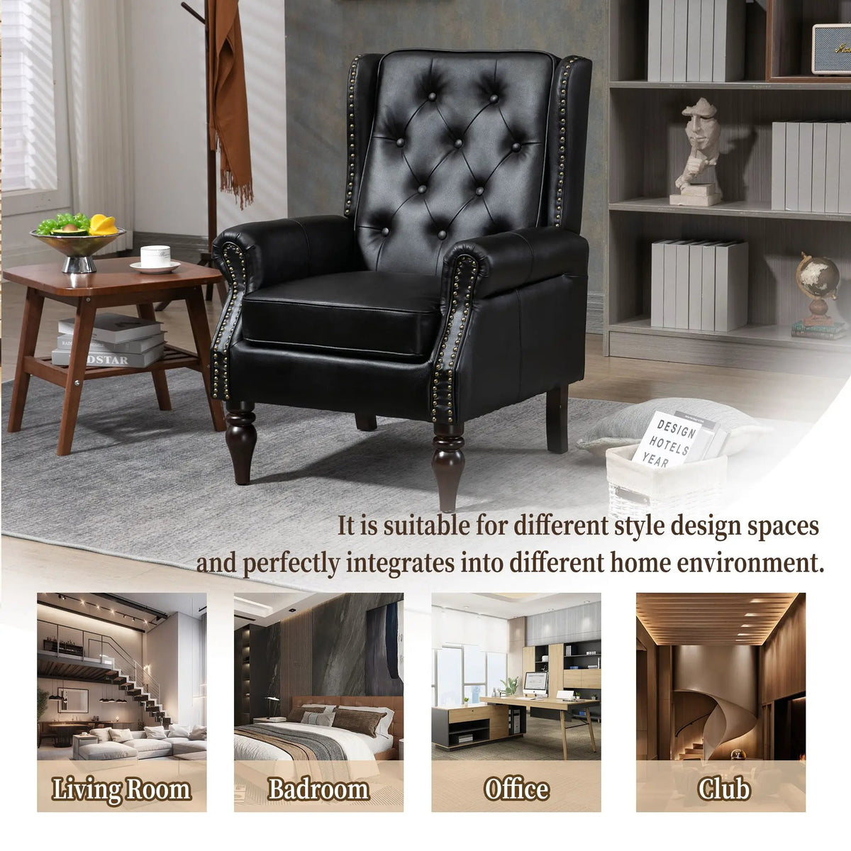 Modern Accent Armchair | Rubber Wood Legs | High Resilience Foam
