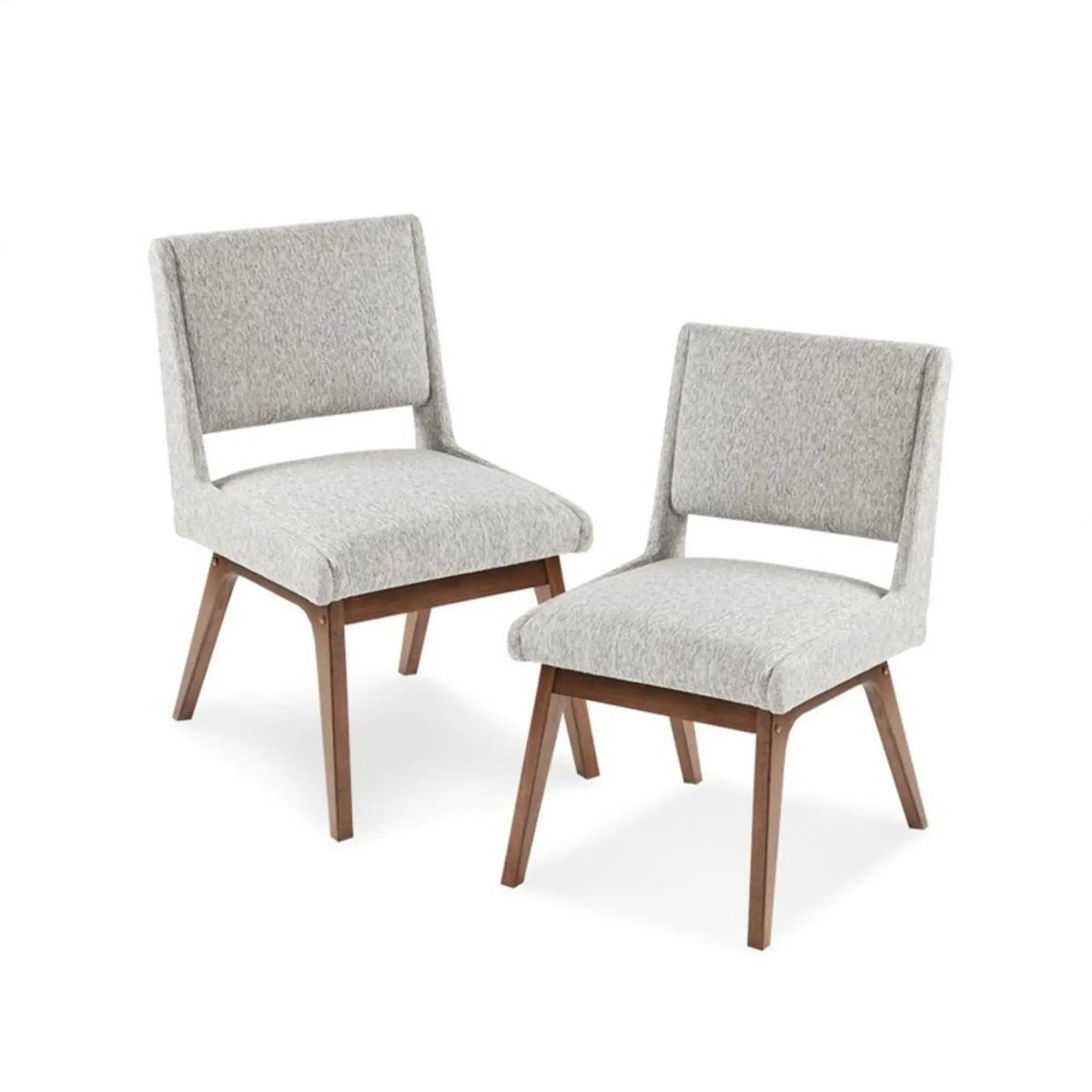Boomerang Dining Side Chair With Upholstered Cushions (Set of 2) | Chair Set | Wood | Light Gray