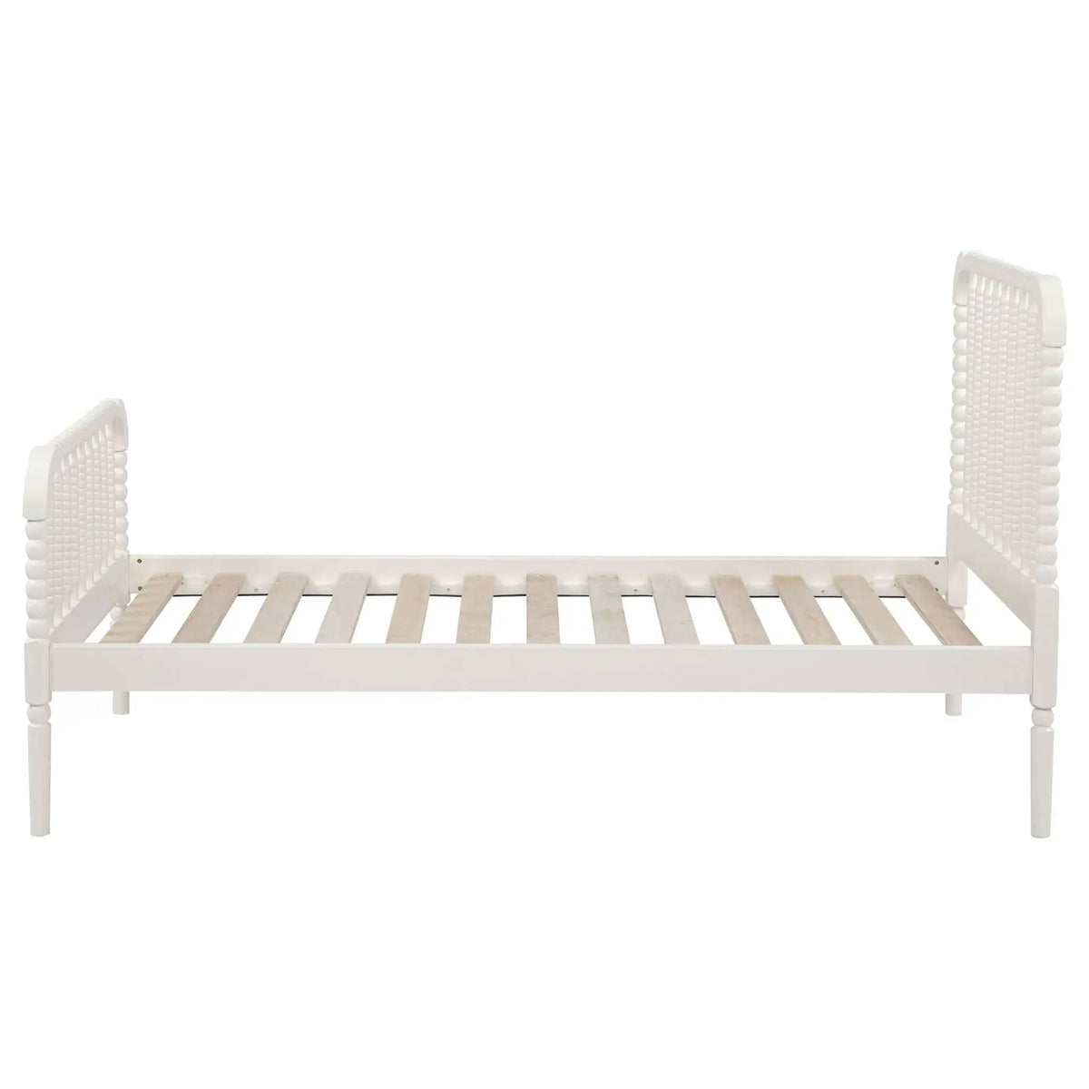 Jones Wood Twin Open Frame Bed | 41.75 x 79.25 x 44 in | Rubberwood | White