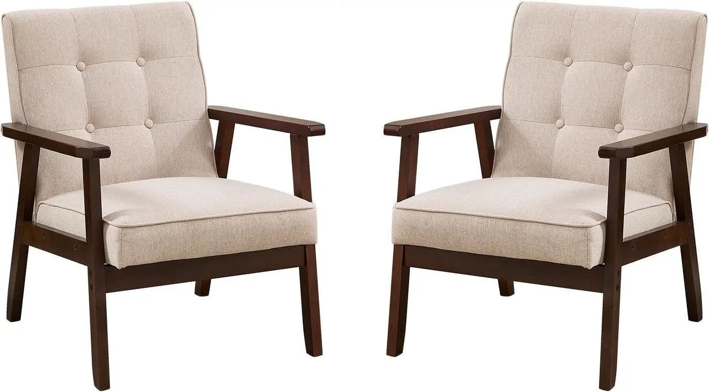 Mid-Century Fabric Upholstered Armchair Set Of Two from PriceLows™
