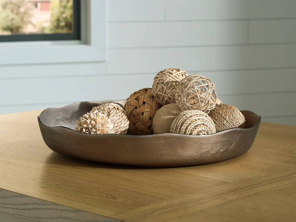 Wallmen Decorative Tray | Champagne Gold Finish | Cast Aluminum | 20.5 Inch Square