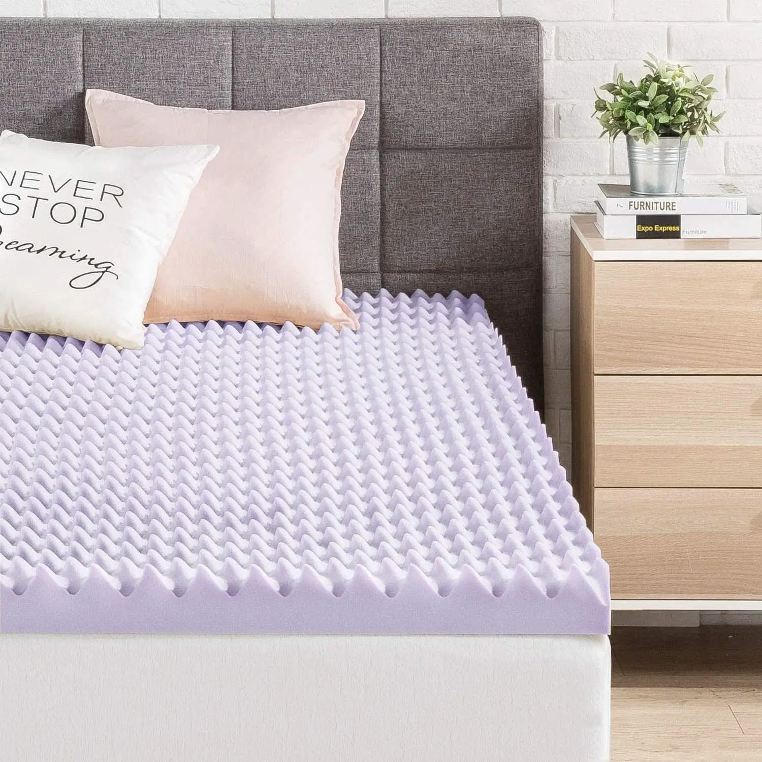 Lavender Infused Queen Memory Foam Topper for Comfort from PriceLows™