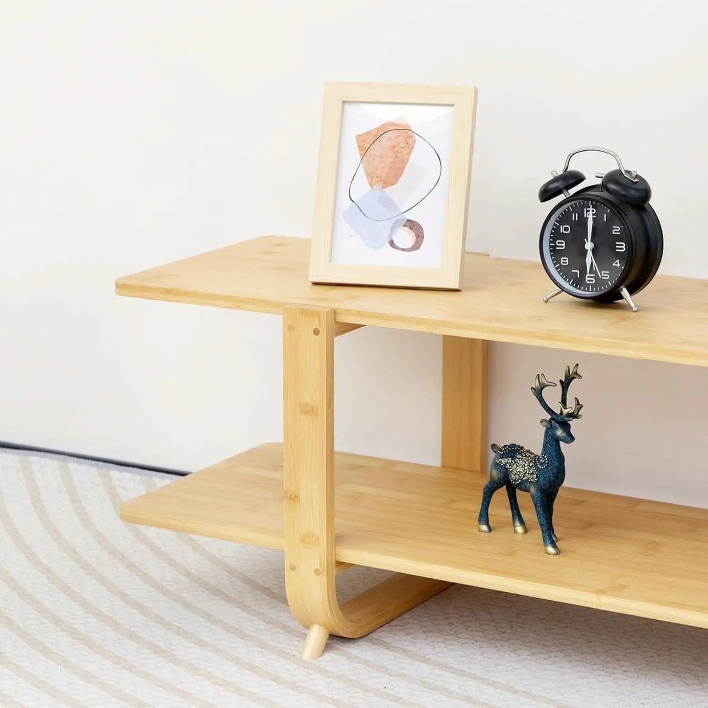 Bamboo TV Stand For 65 Inch TVs With Shelves And Storage from PriceLows™
