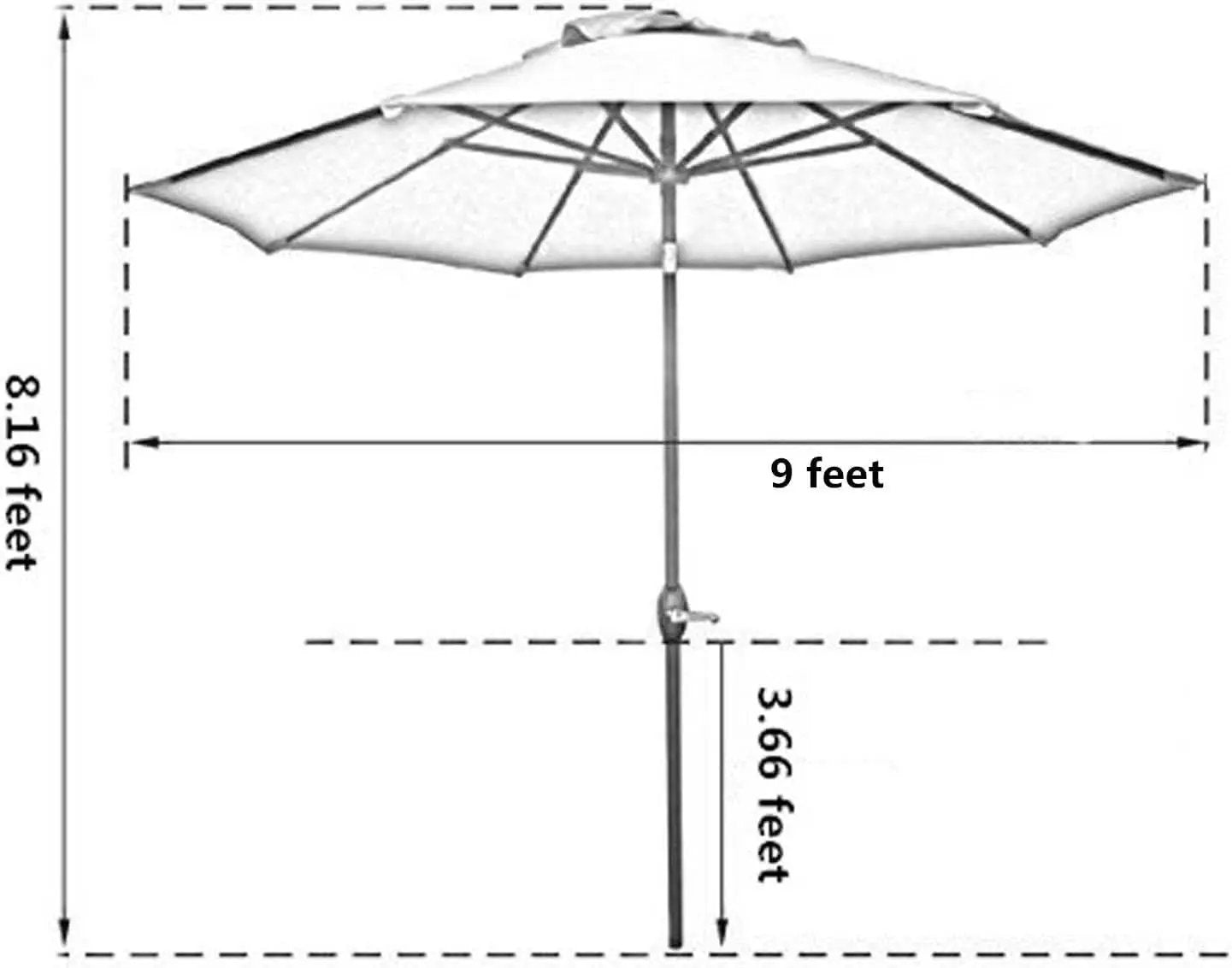9 Foot Red Patio Umbrella For Outdoor Tables Deck Set from PriceLows™