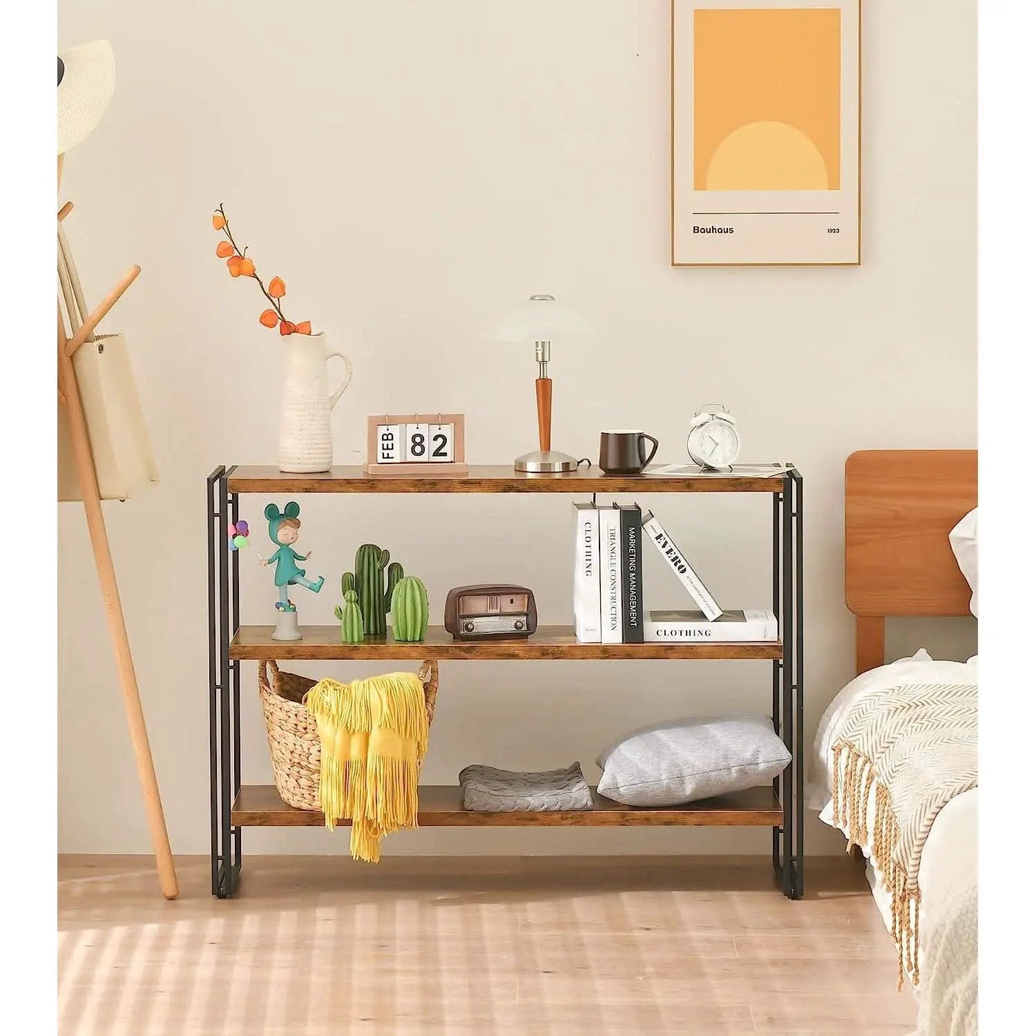 Rustic Three Tier Bookcase With Easy Assembly Home Office from PriceLows™