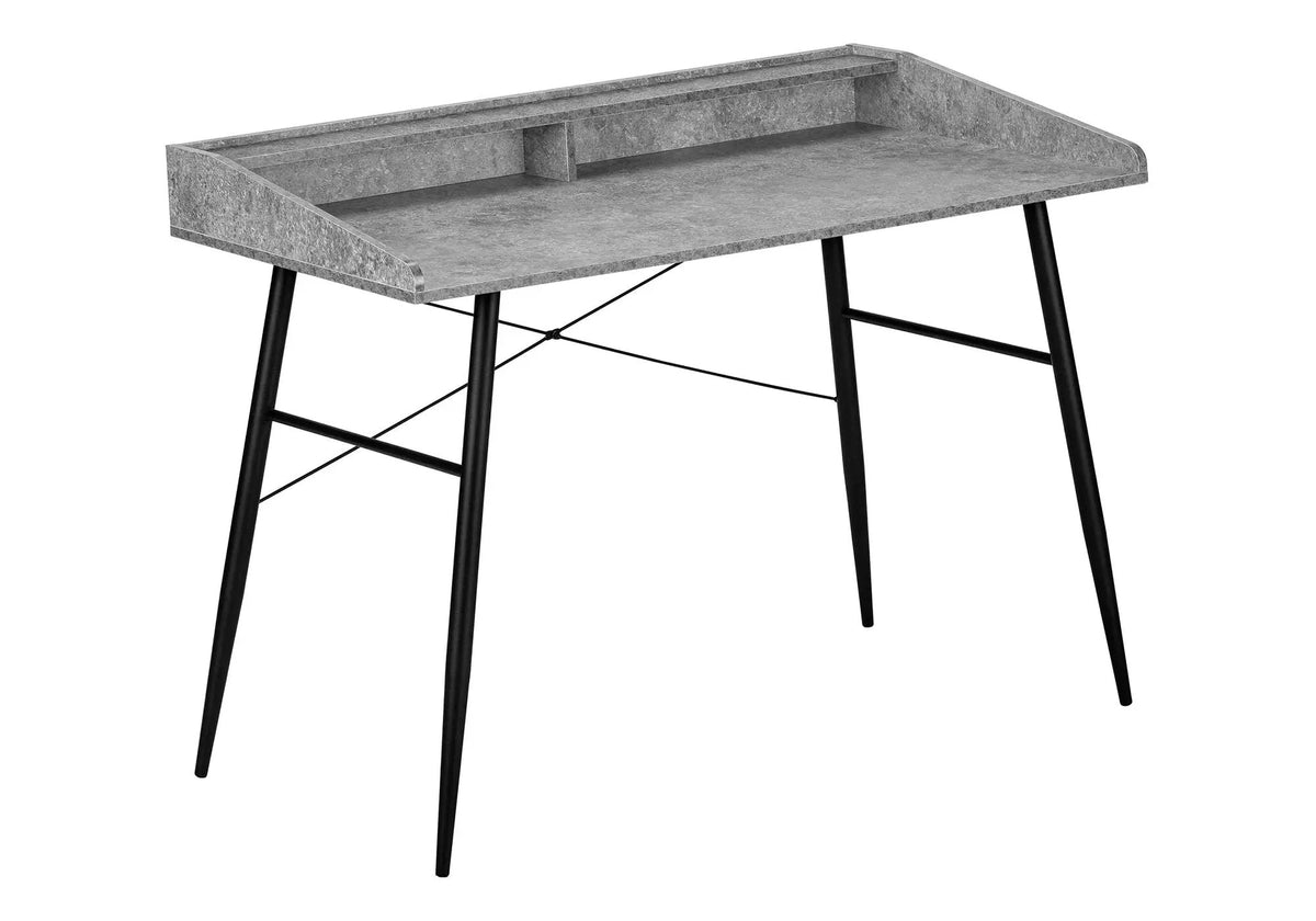 Sturdy Computer Desk With Shelves | 47.25 Inch Width | Matching Metal Base | 34 Inch Height