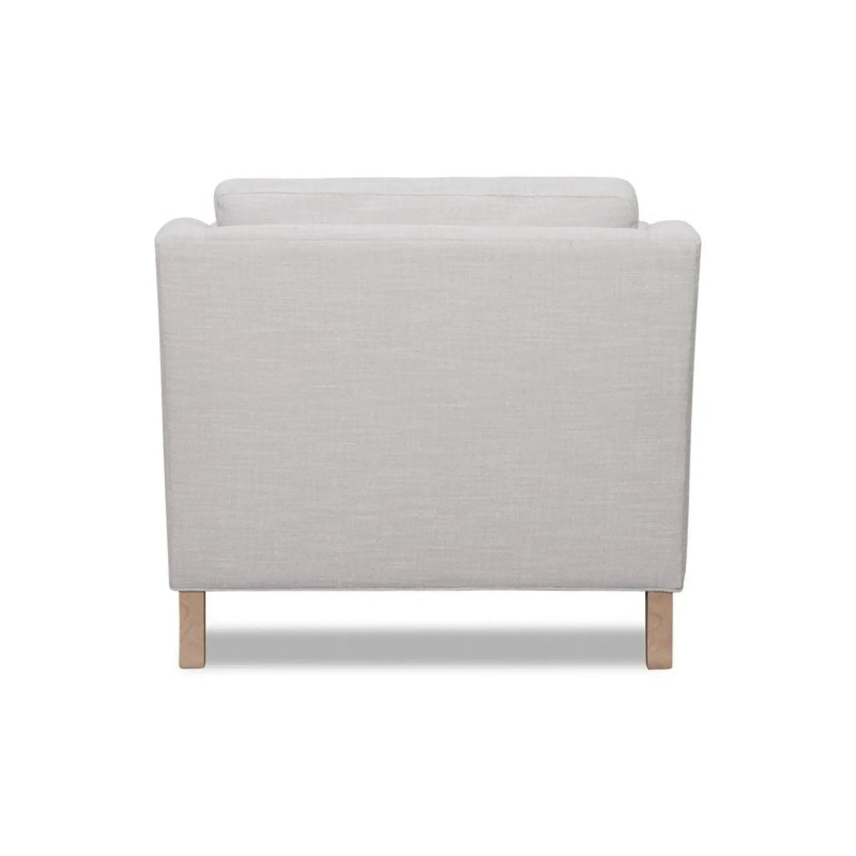 Chair With High Track Arms - | 36 x 34 x 33 in | Solid Wood & Plywood | Beige