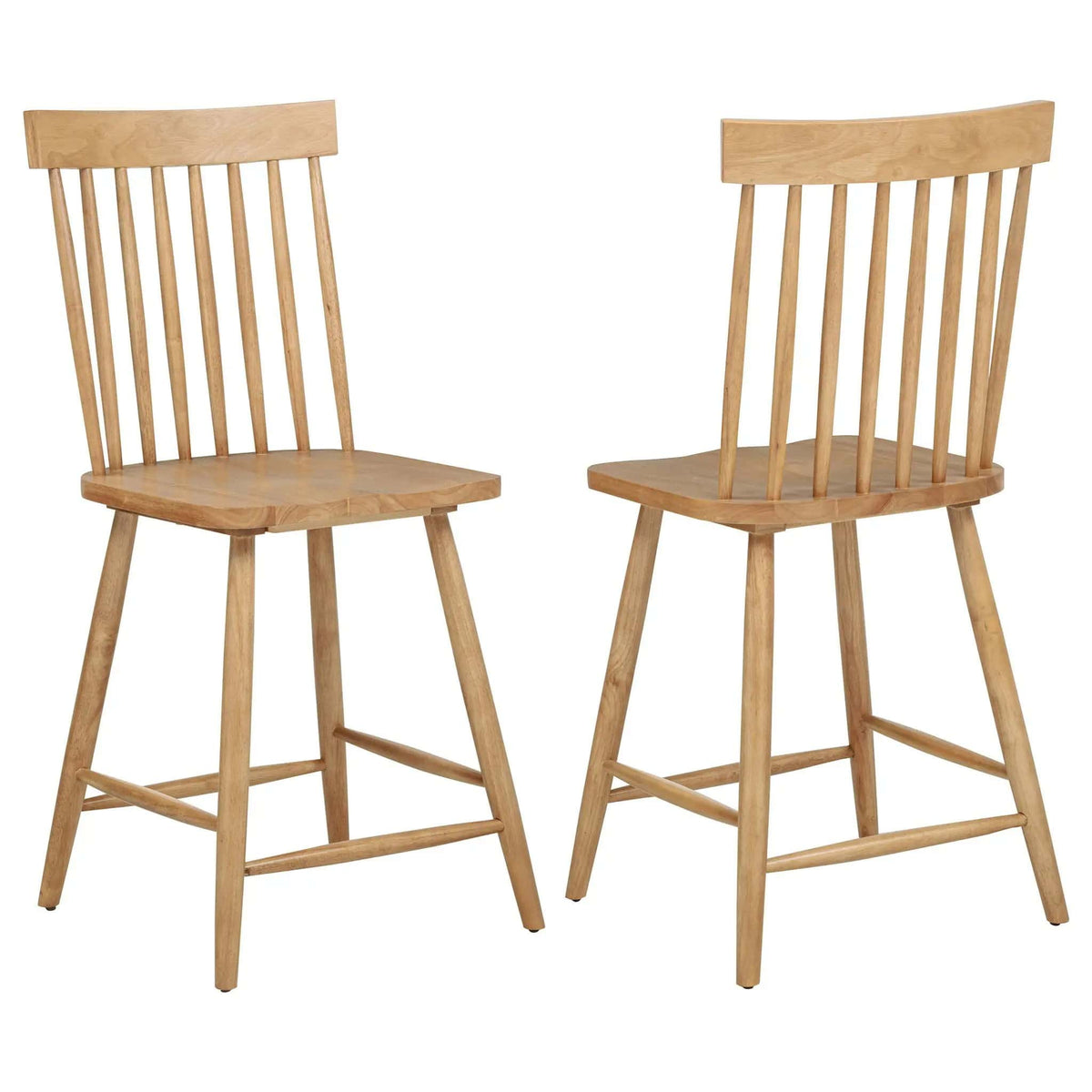 Andrews Windsor Counter Height Dining Side Chair Light Ash (Set of 2) Counter Height | 19 x 22.75 x 43.25 in | Rubberwood & Veneer | Dining Room