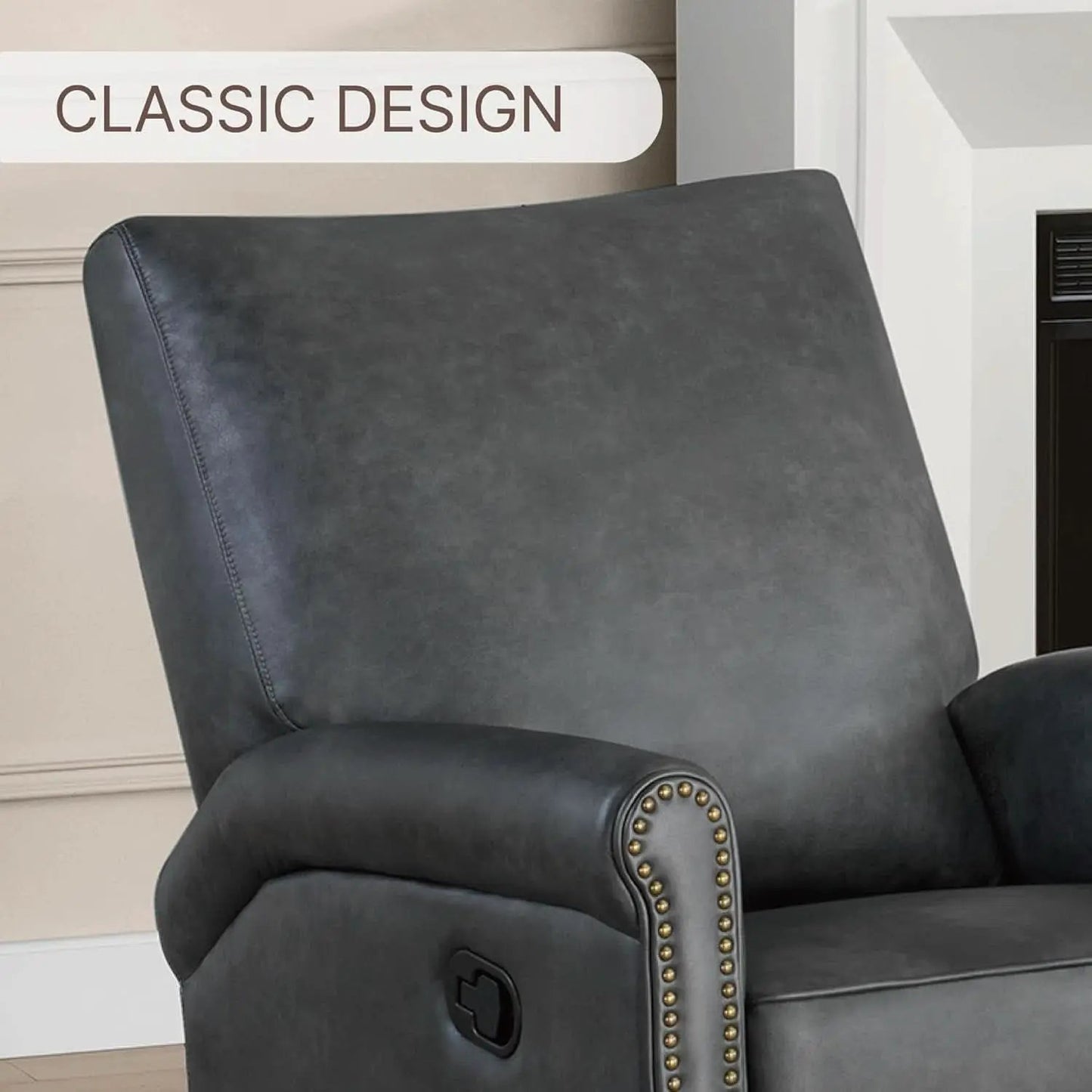 Large Leather Recliner Chair With Swivel Rocker Living Room from PriceLows™