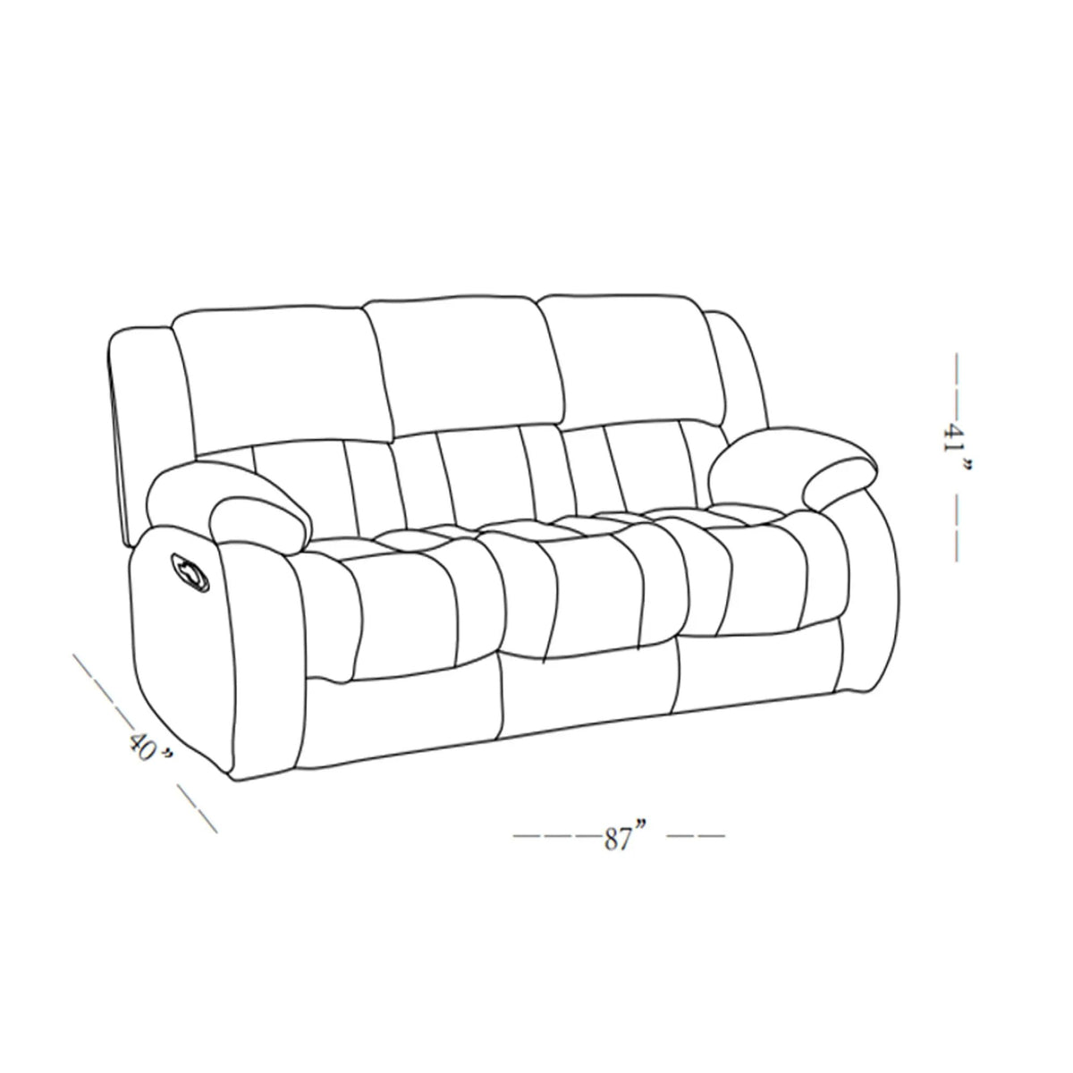 Stonic Reclining Sofa | Modern Design | Sleek Contemporary Look | 88 Inch Length