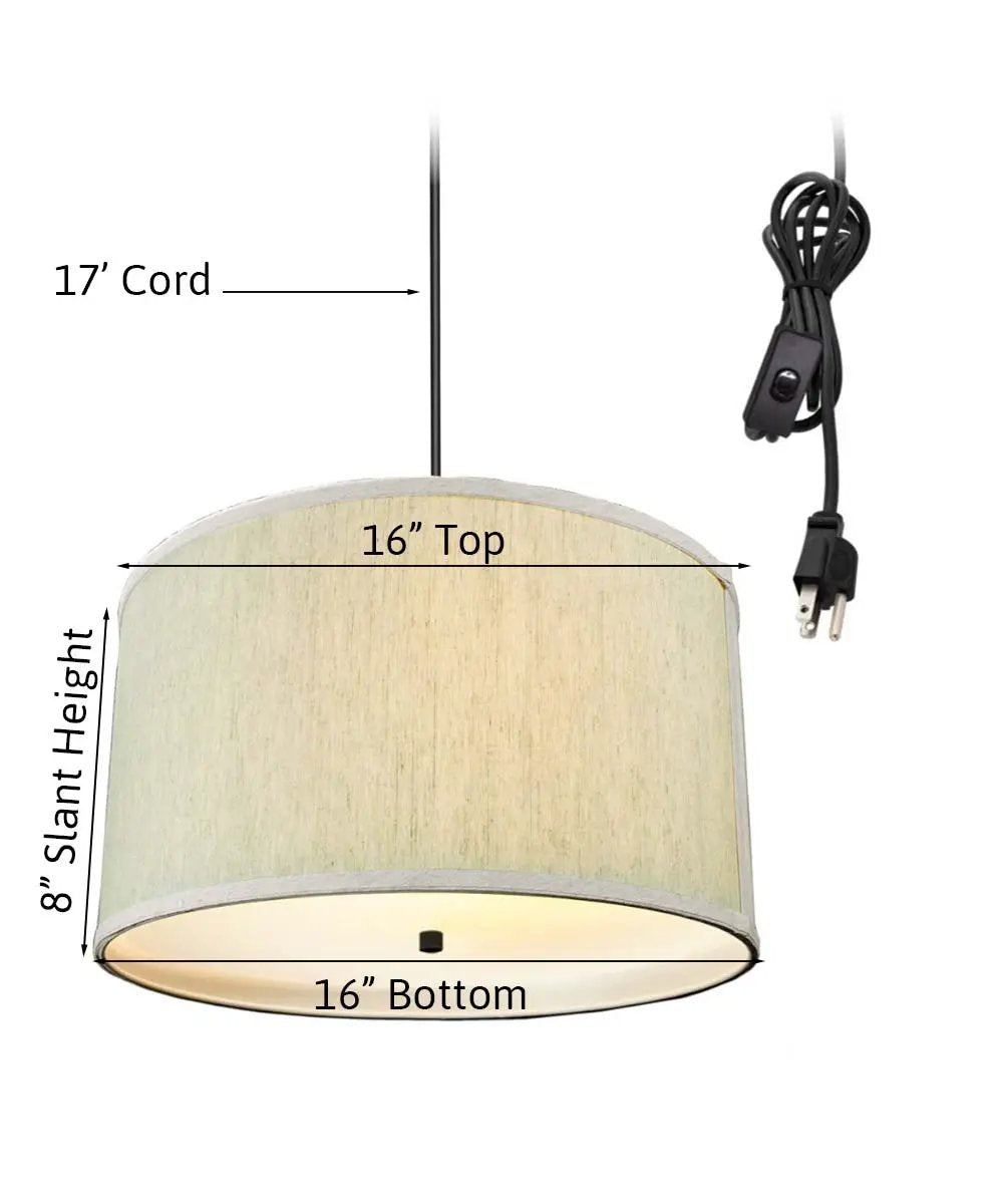Swag Pendant Light | 16 Wide | 2 Light | Textured Oatmeal Diffuser