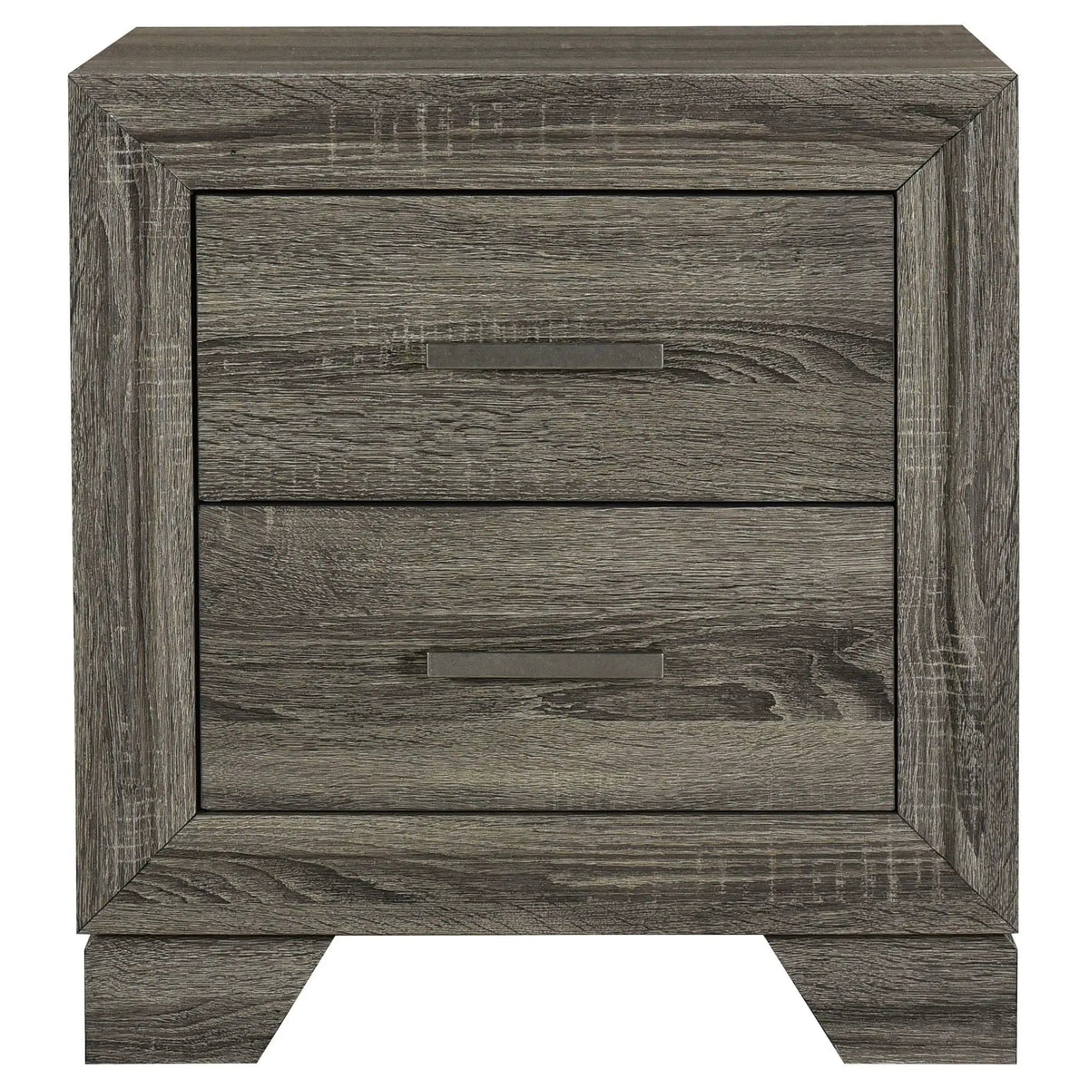 Wright 2-drawer Nightstand Bedside Table Brown | 21.75 x 16.75 x 24.75 in | Veneer & Wood | Oak