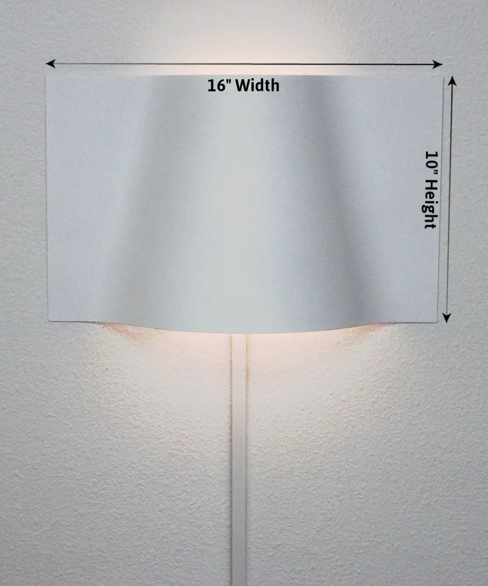 Wall Light | Curved Metal Wave | Modern LED Sconce | 16 Inch Wide
