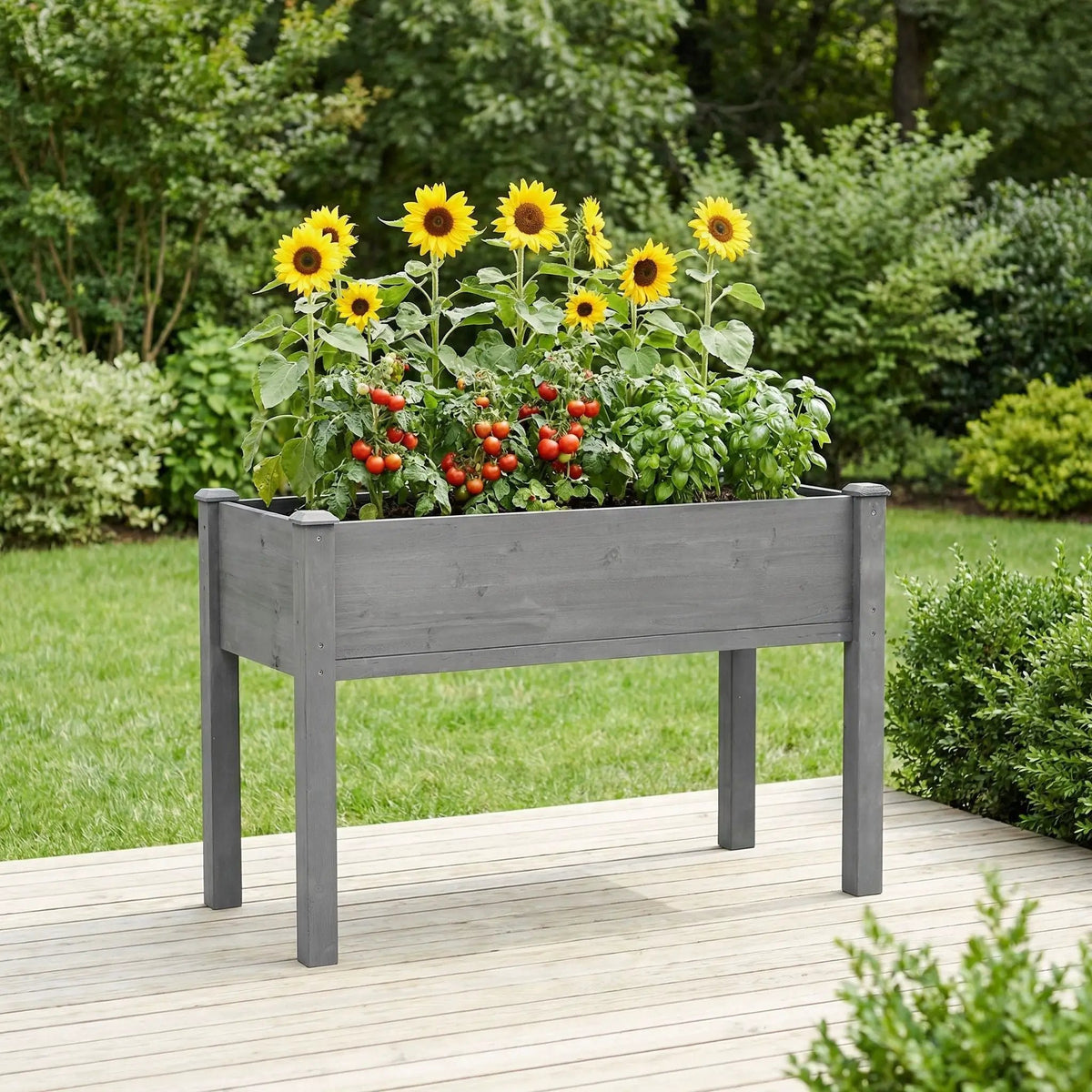 Elevated Raised Garden Bed | Solid Wood | Ergonomic Height