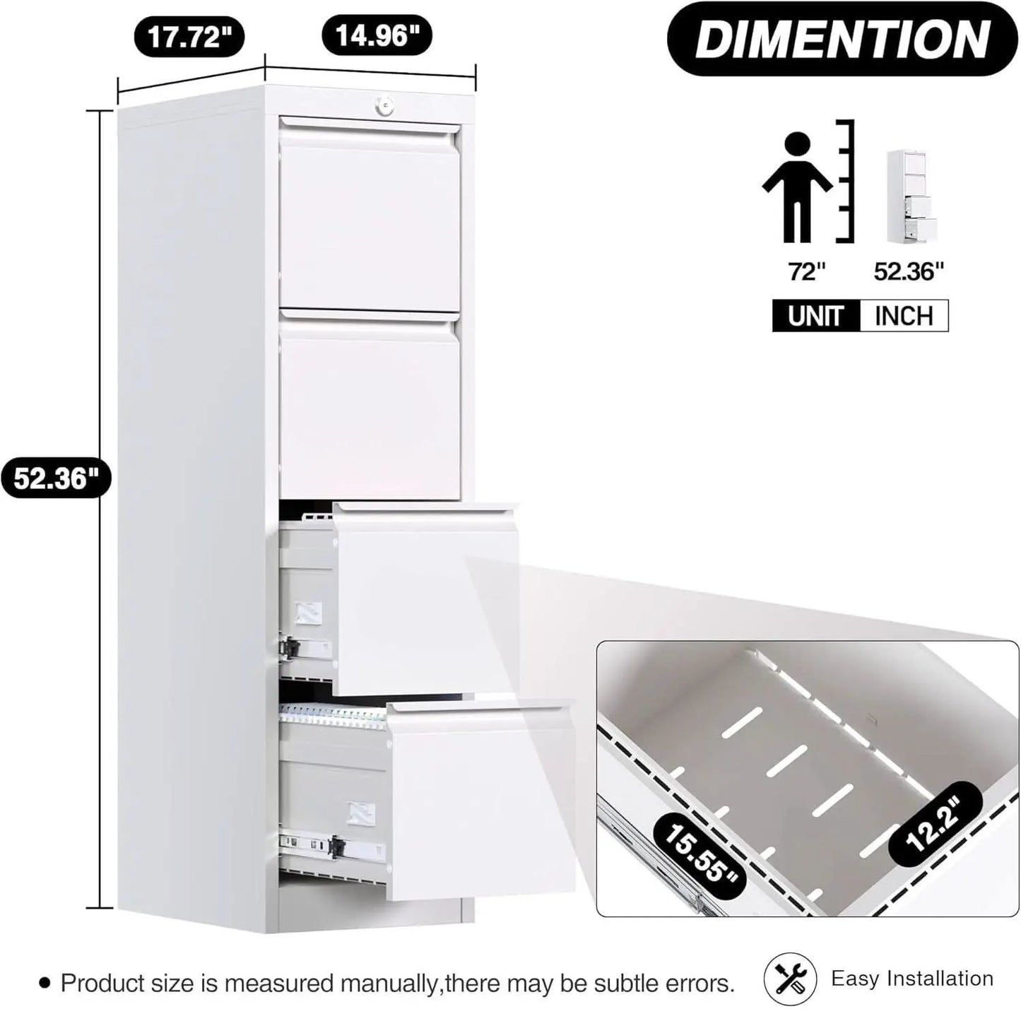 4 Drawer Metal Vertical Locking File Cabinet For Letter And Legal Files from PriceLows™