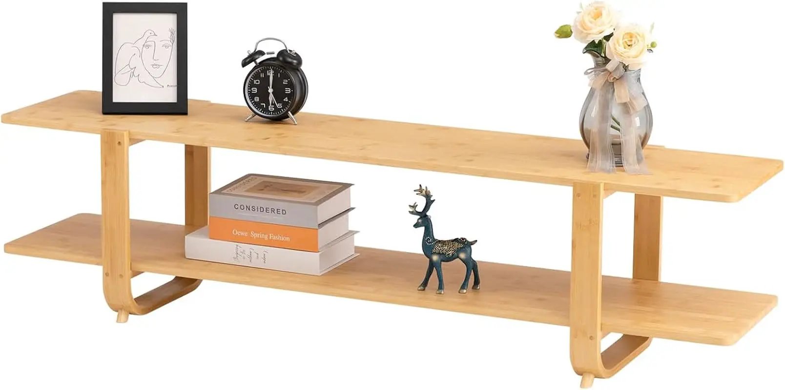 Bamboo TV Stand For 65 Inch TVs With Shelves And Storage from PriceLows™