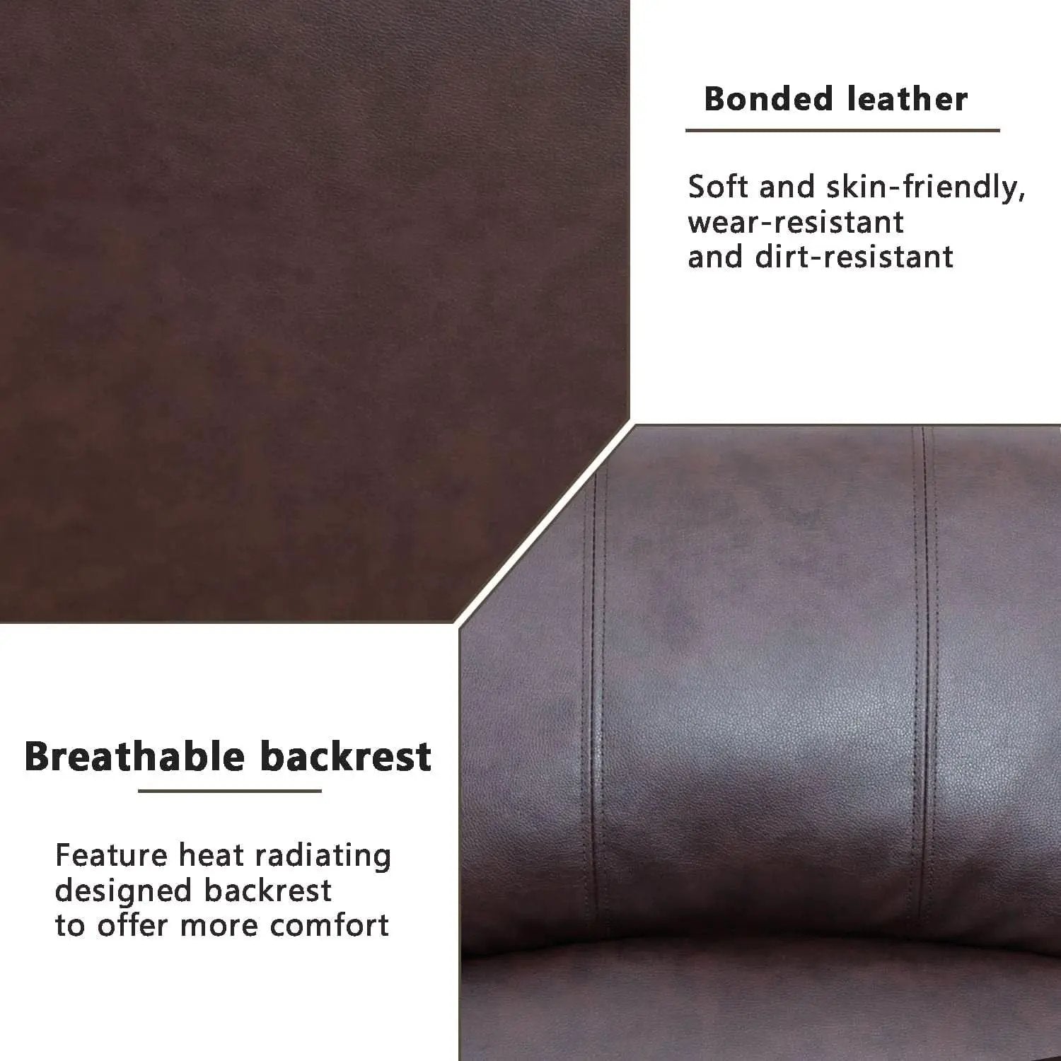 Brown Leather 3 Piece Recliner Sofa Living Room Set from PriceLows™
