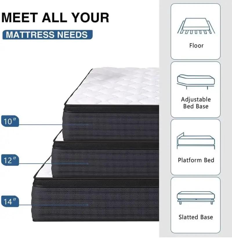 Full-Size 10-Inch Hybrid Memory Foam Mattress Pressure-Relief from PriceLows™