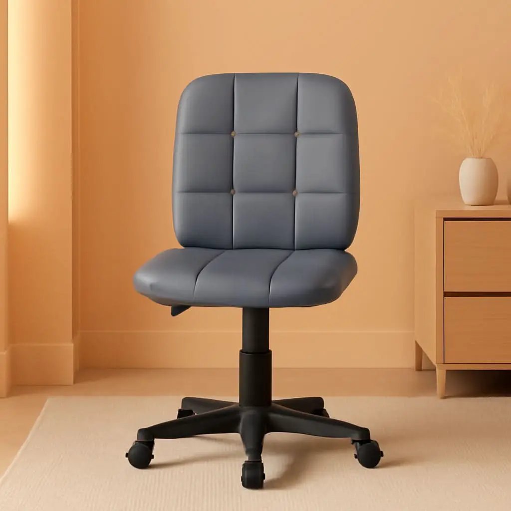 Clayton Mid Back Swivel Task Chair Gray Vinyl Upholstery from PriceLows™