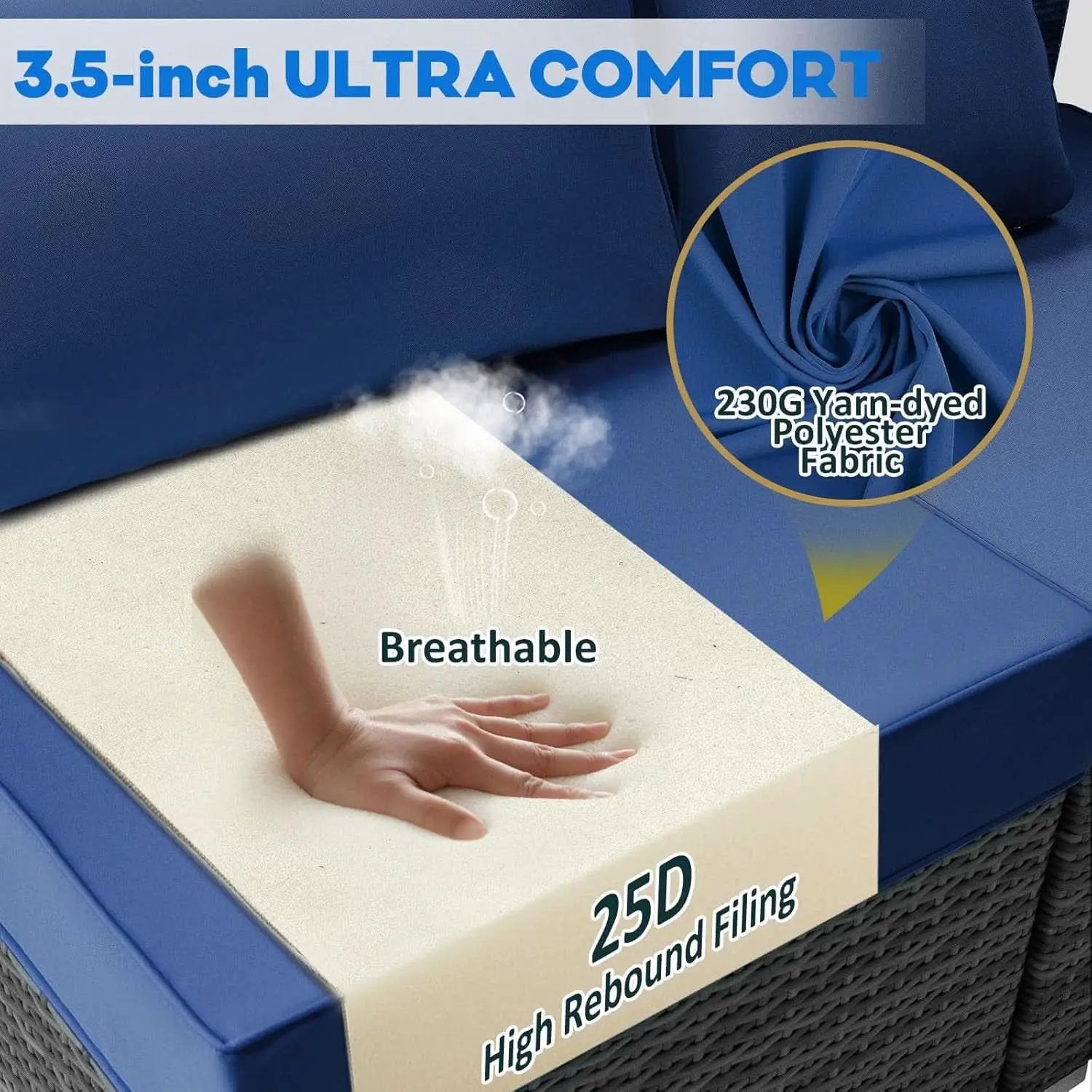 Water-Resistant Outdoor Cushions for Patio Furniture Sets from PriceLows™
