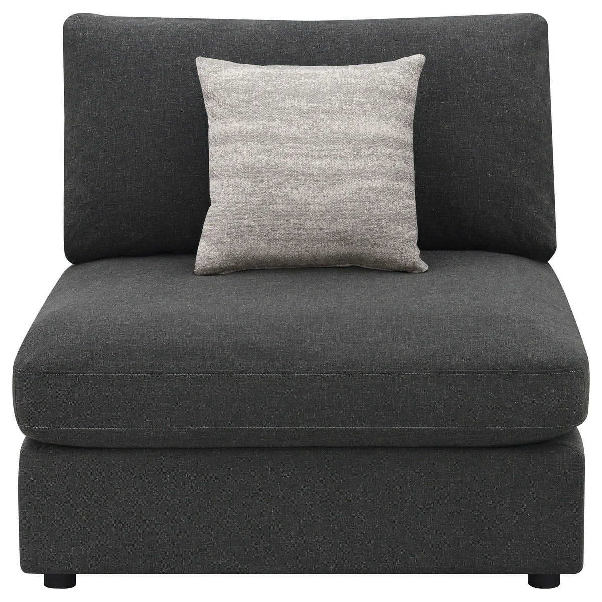 Serene Upholstered Armless Chair | 38 x 41 x 33 in | Linen & Polyester | Charcoal
