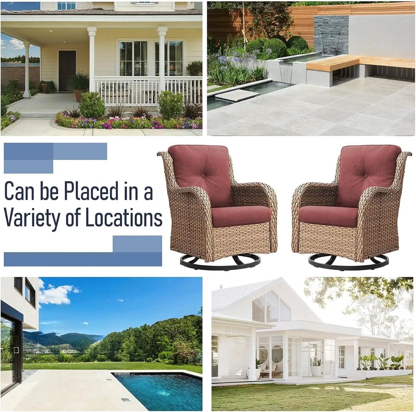 11 Piece Outdoor Furniture Set with Swivel Rocker Chairs from PriceLows™