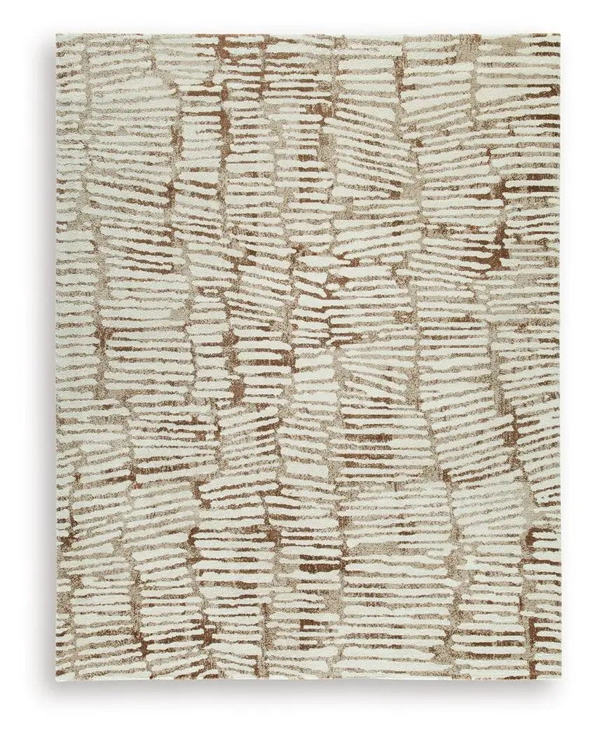 Uduak Area Rug | 94.5 x 118.5 Inch | Abstract Pattern | Neutral Hues
