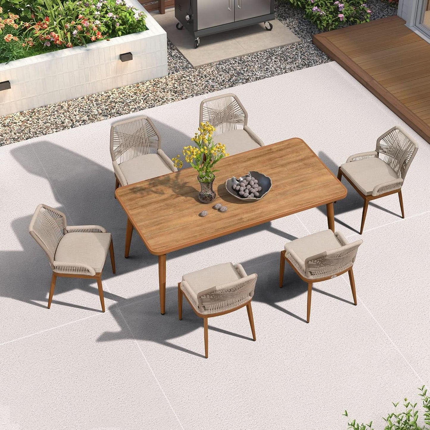 7 Piece Outdoor Dining Set With Wicker Chairs And Table from PriceLows™