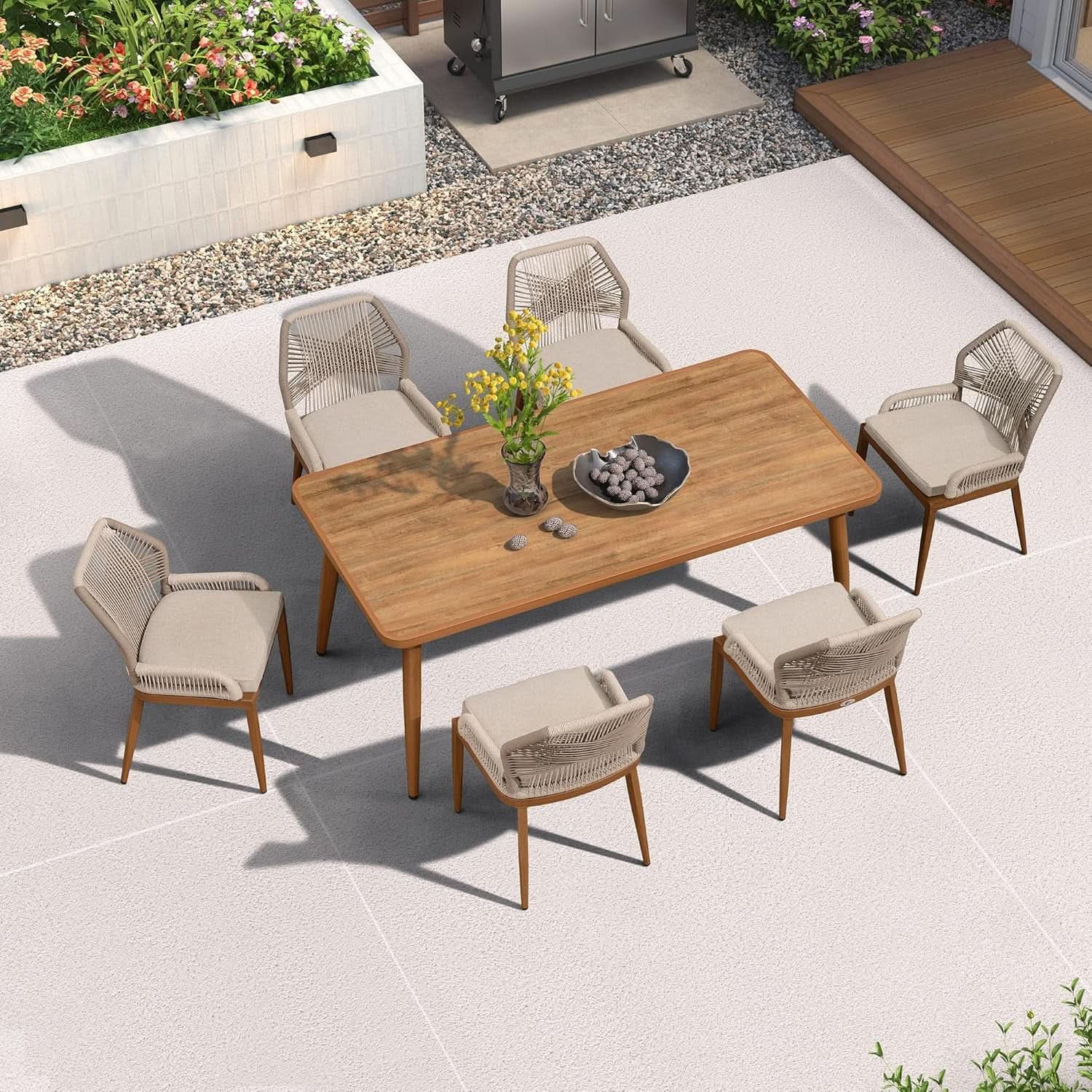 7 Piece Outdoor Dining Set With Wicker Chairs And Table from PriceLows™