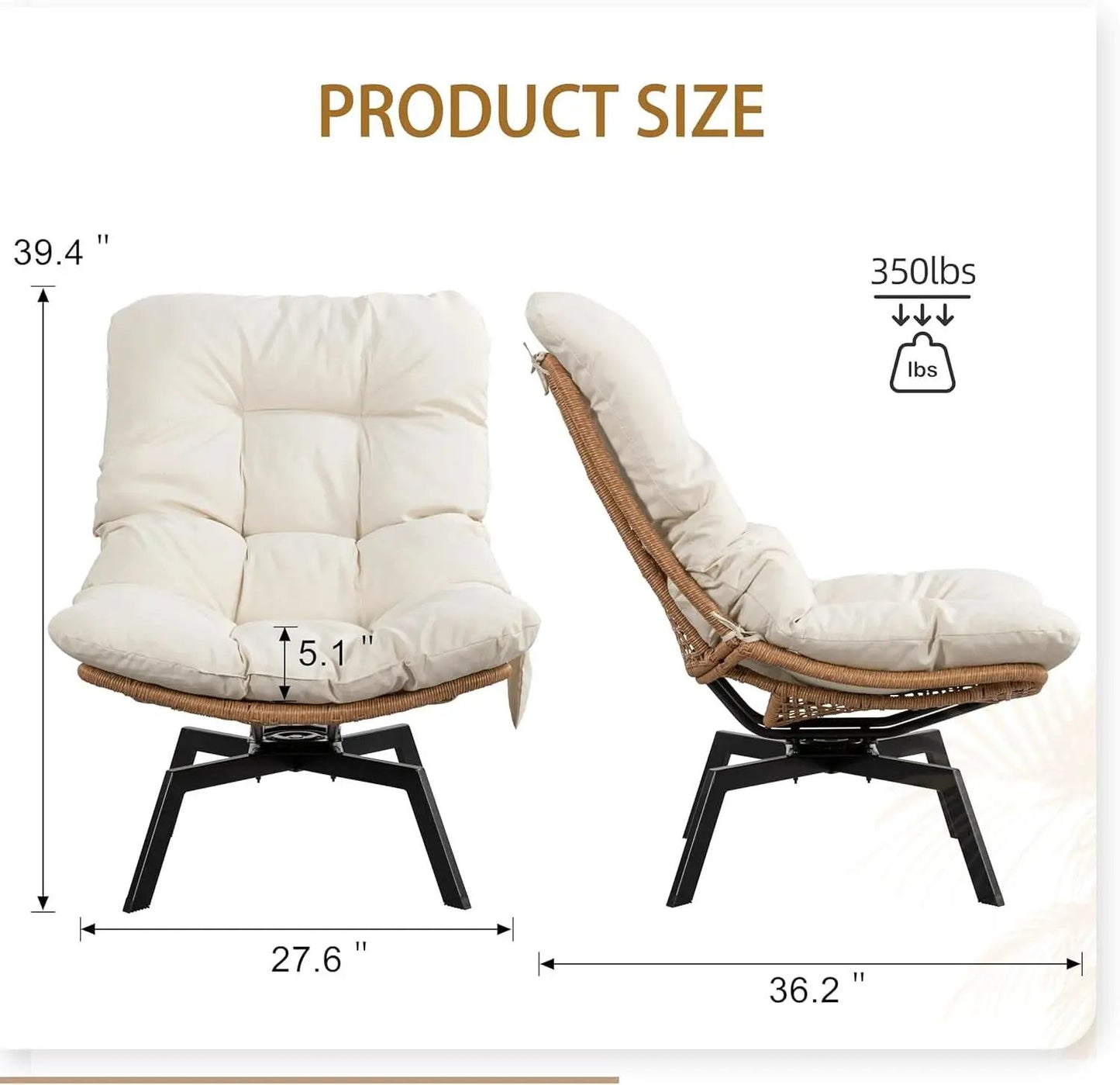 Beige Swivel Accent Chair With Oversized Cushioning from PriceLows™