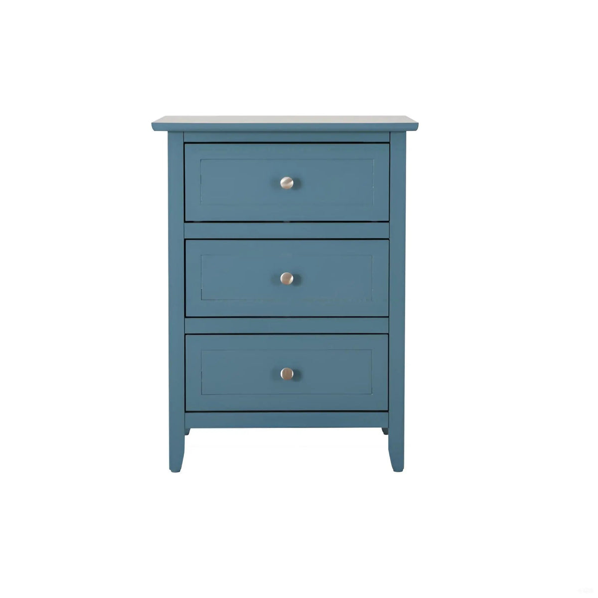 Nightstand | 3 Drawer | Real Wood Veneer | Nickel Hardware
