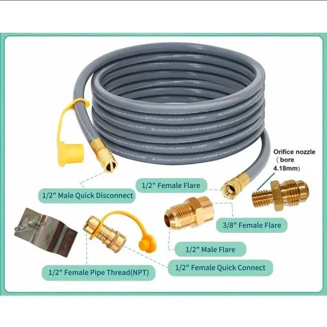 Fire Pit Gas Conversion Kit | Natural Gas | Stainless Steel | Gray