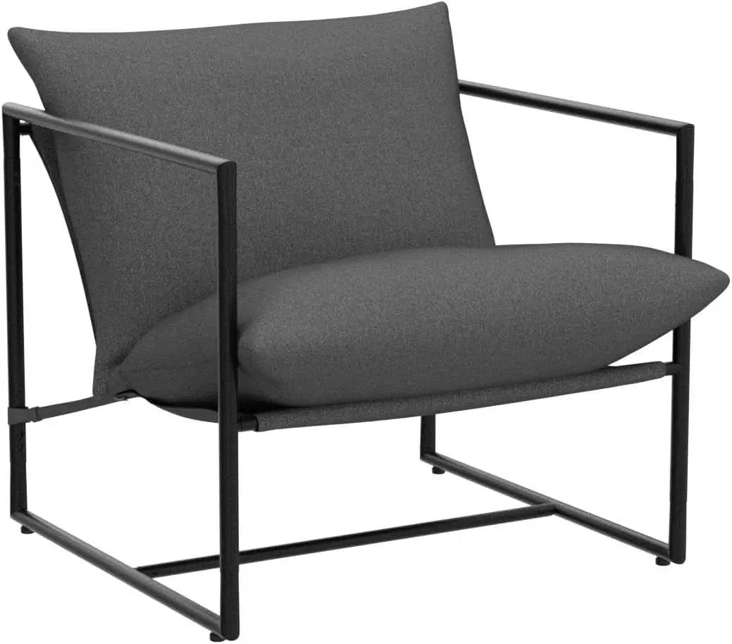 Aidan Sling Chair Dark Grey Metal Frame Shredded Foam from PriceLows™