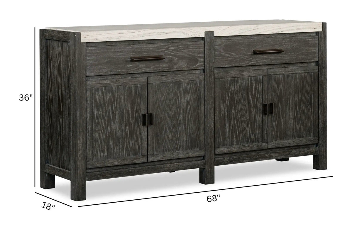Plum Creek Sideboard | 2 Pieces | Oak Veneer & Fabric | Dining Room