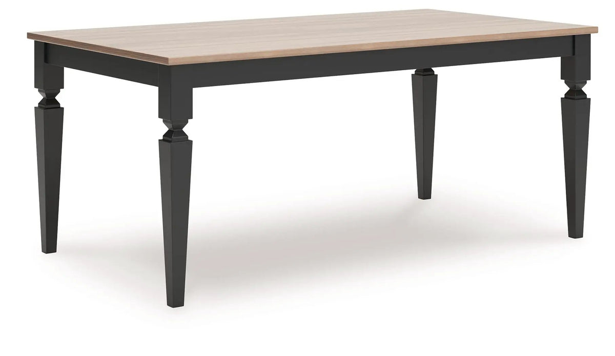 Brenkerton Rectangular Dining Table | Grayish Brown And Black | 72 Inch Width | Mango Wood