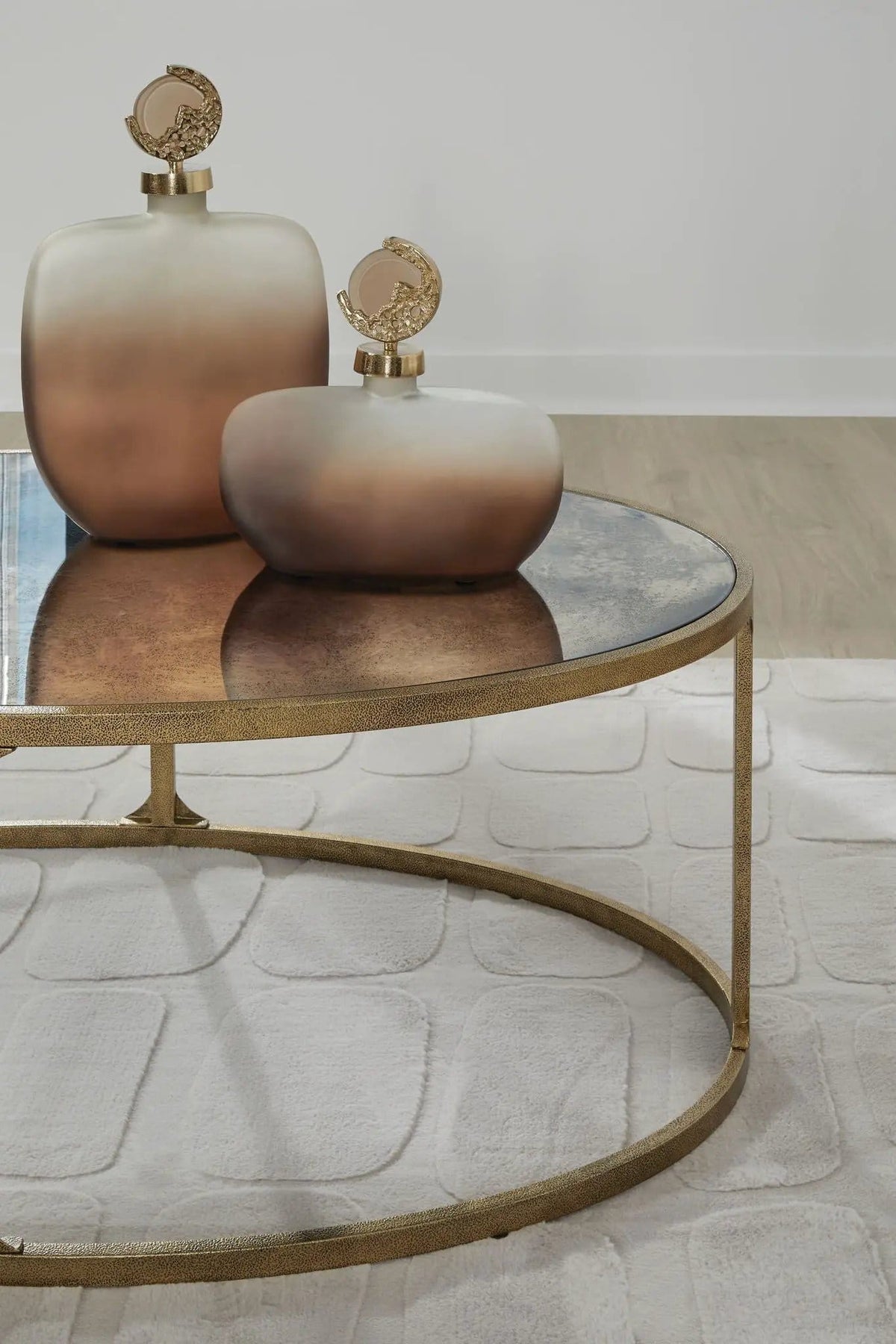 Korajane Table | 2 Pieces | Faux Marble & Tempered Glass | Living Room