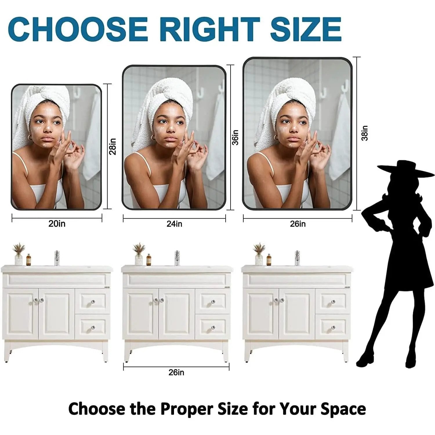 Black Metal Framed Bathroom Wall Mirror With Thin Frame from PriceLows™