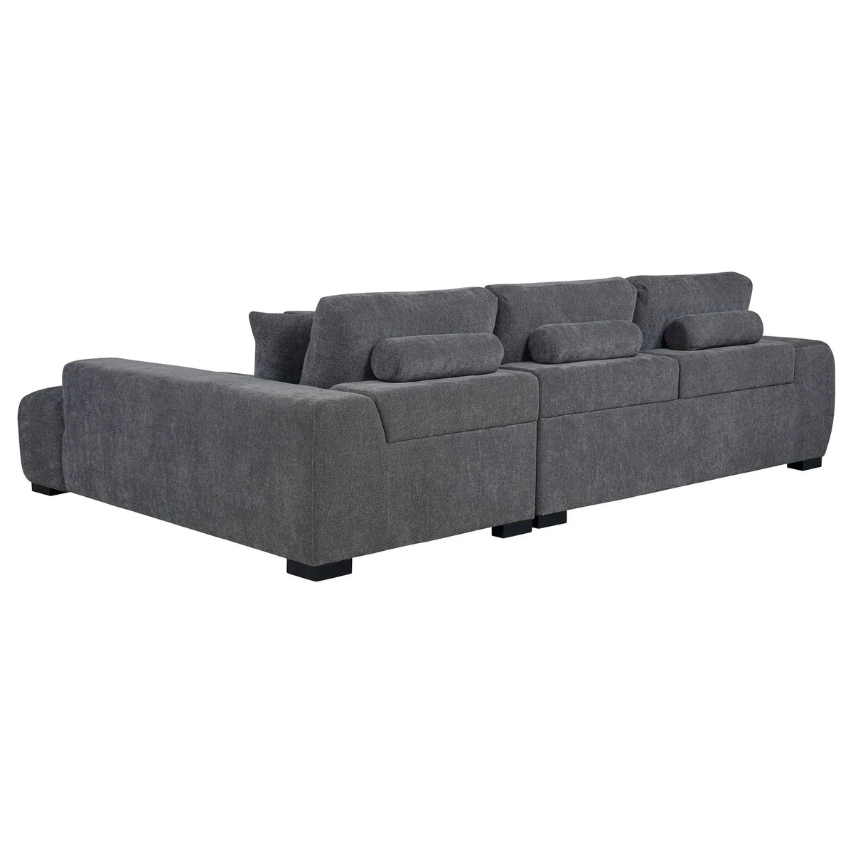 Octavia Upholstered Sectional Chaise Sofa Charcoal | 119.25 x 79.5 x 35.5 in | Living Room Furniture | Grey