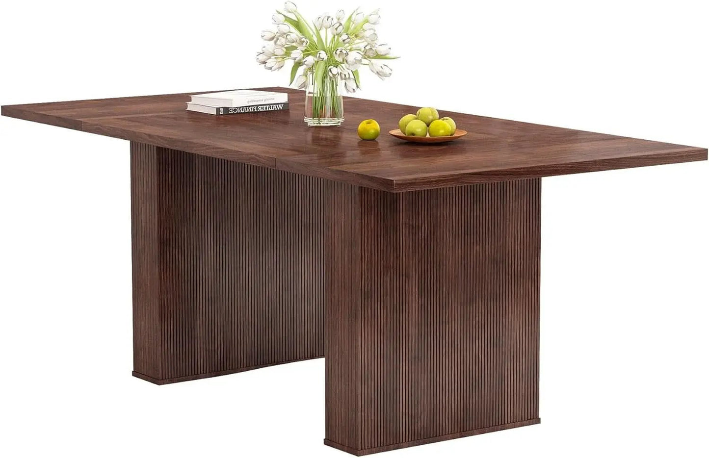 78 Inch Walnut Dining Table Modern Farmhouse Rectangular from PriceLows™