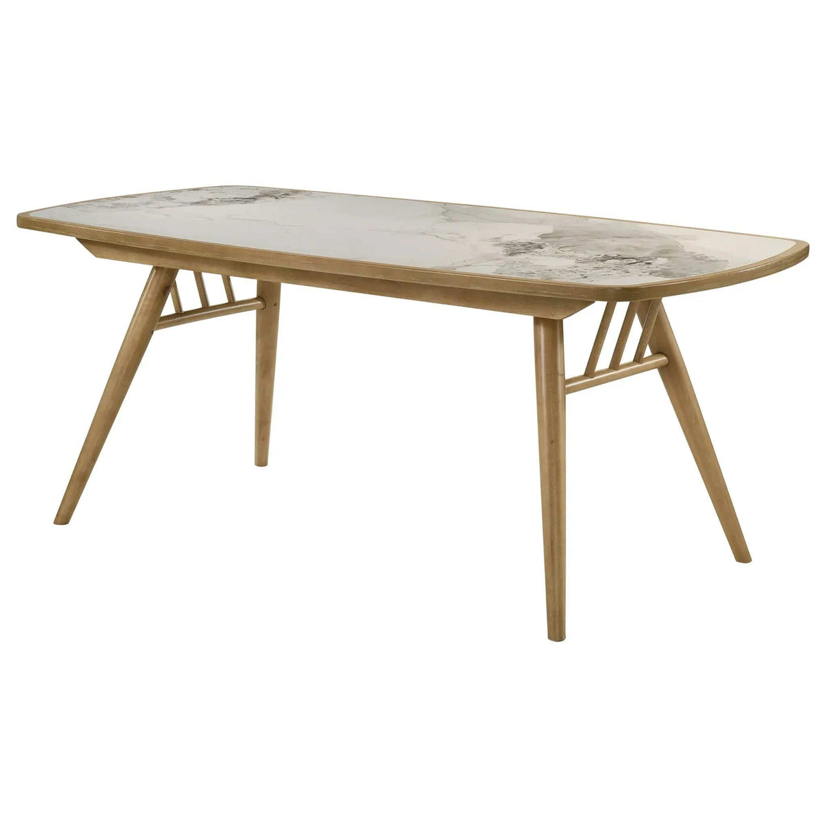 Croyden 73-inch Rectangular Dining Table Weathered | 70.75 x 35.25 x 29.75 in | Solid Wood & Rubberwood | Natural