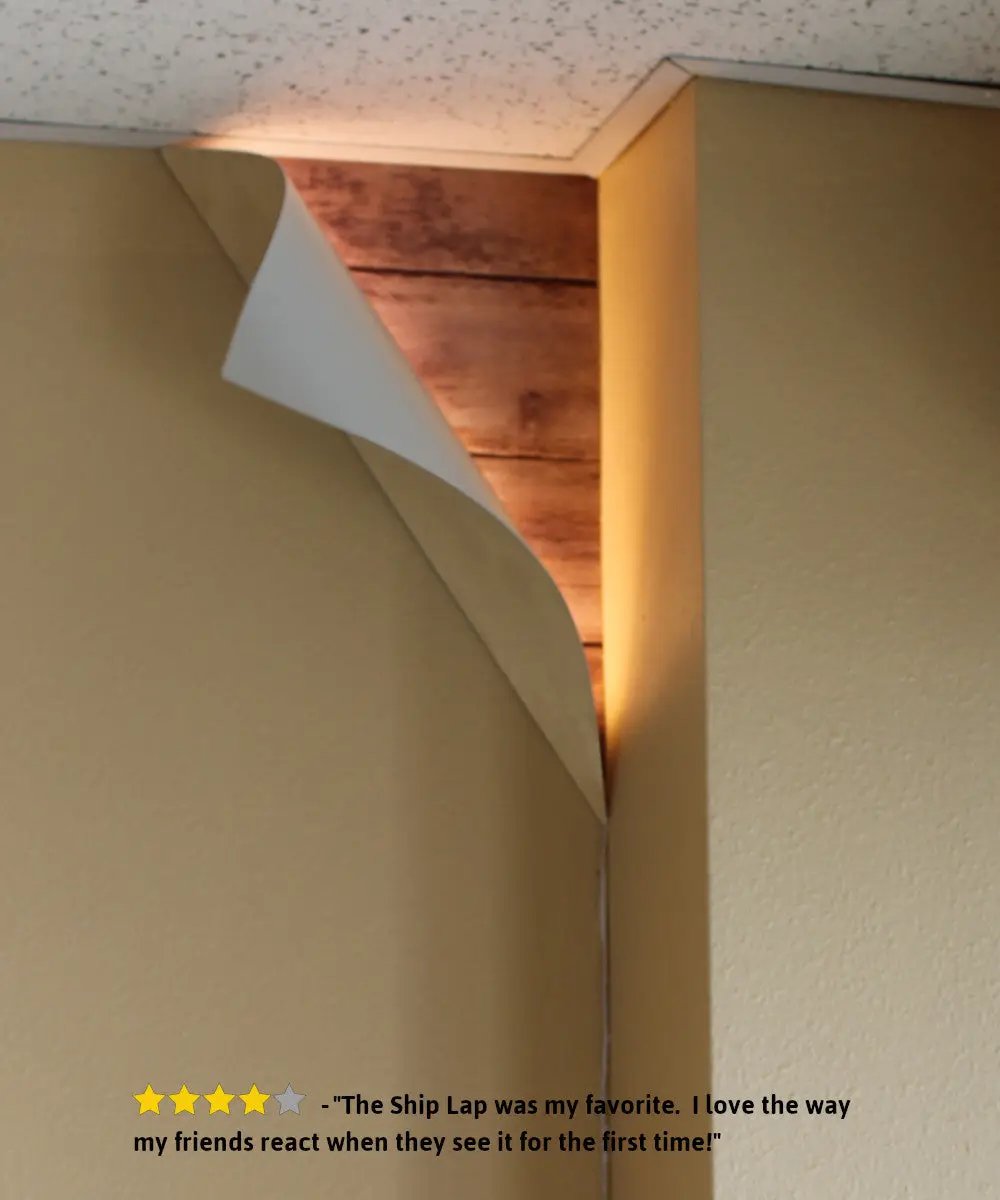 LED Corner Light | 18 Inch Height | White Curved Metal | Big Reveal Design