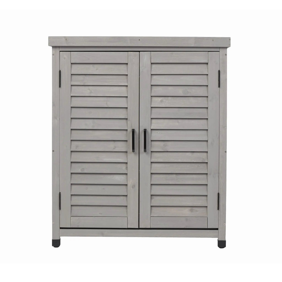 Outdoor Potting Bench | Storage Cabinet | Metal Table Top | Hemlock Wood Construction