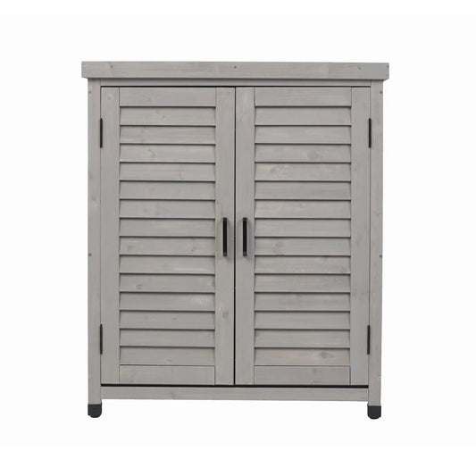Outdoor Potting Bench | Storage Cabinet | Metal Table Top | Hemlock Wood Construction