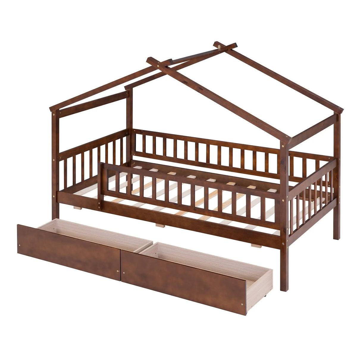 Kids House Bed With 2 Drawers | Sky Roof Design | Classic House Shape | 62.9 Inch Height