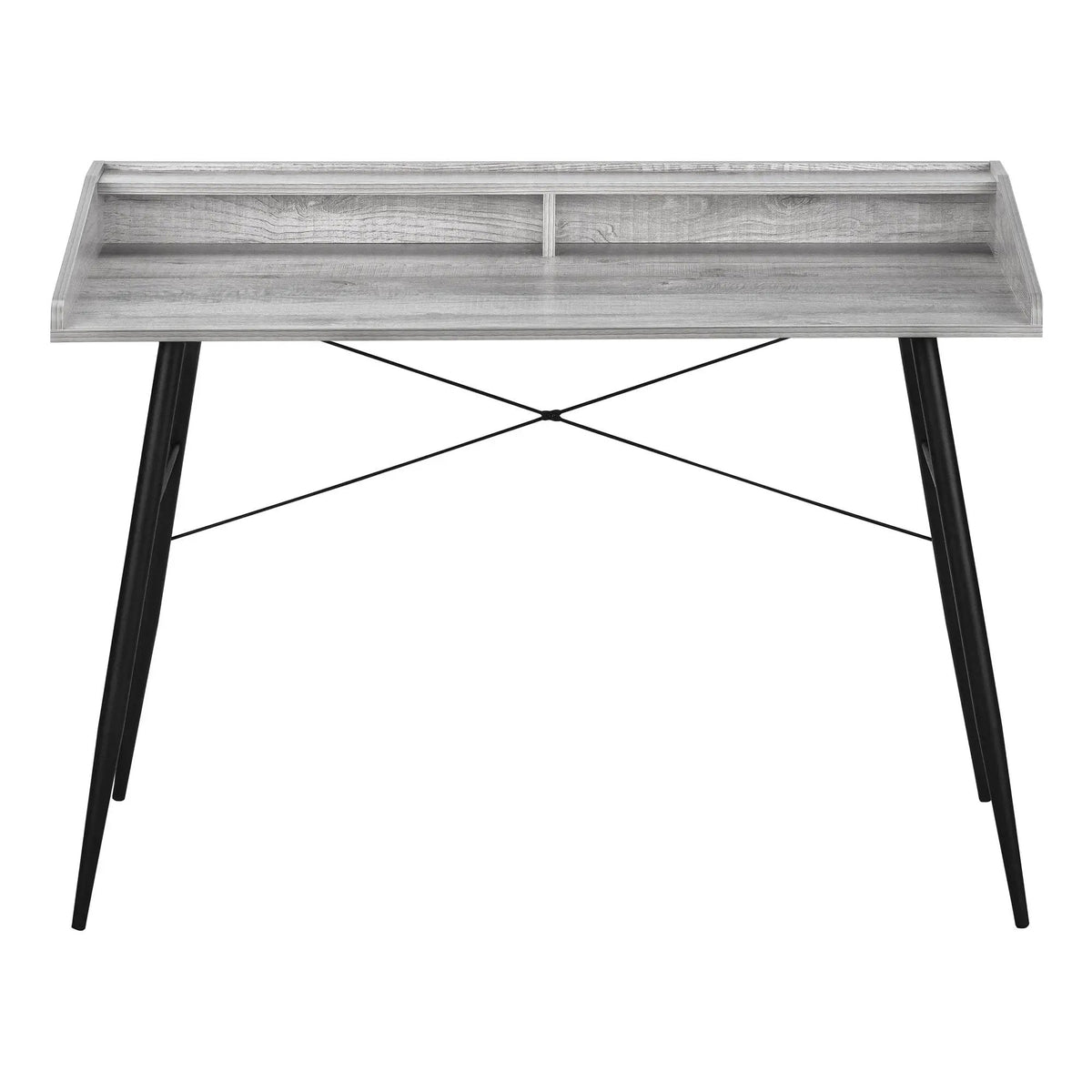 Sturdy Computer Desk With Shelves | 47.25 Inch Width | Matching Metal Base | 34 Inch Height