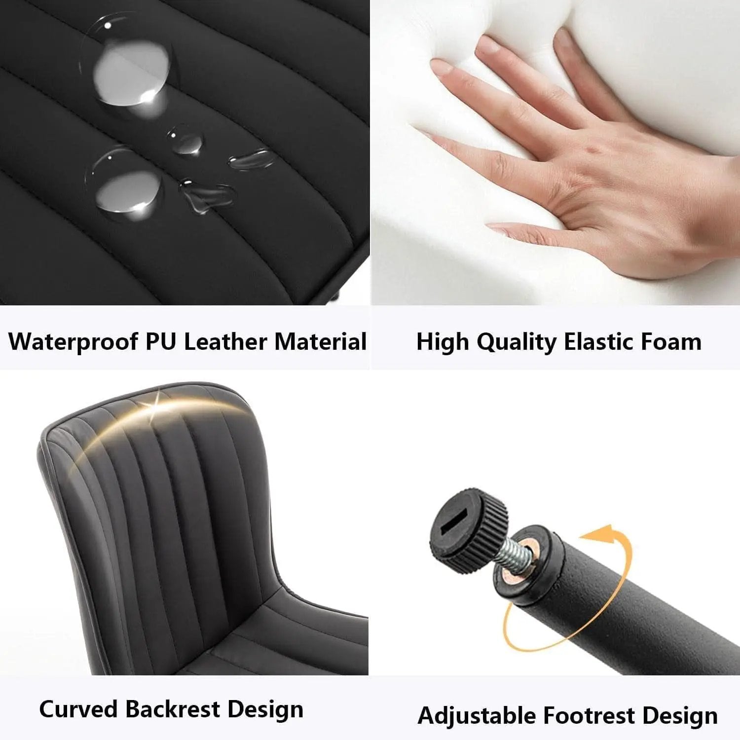 Black Leather Upholstered Dining Chairs Metal Legs from PriceLows™