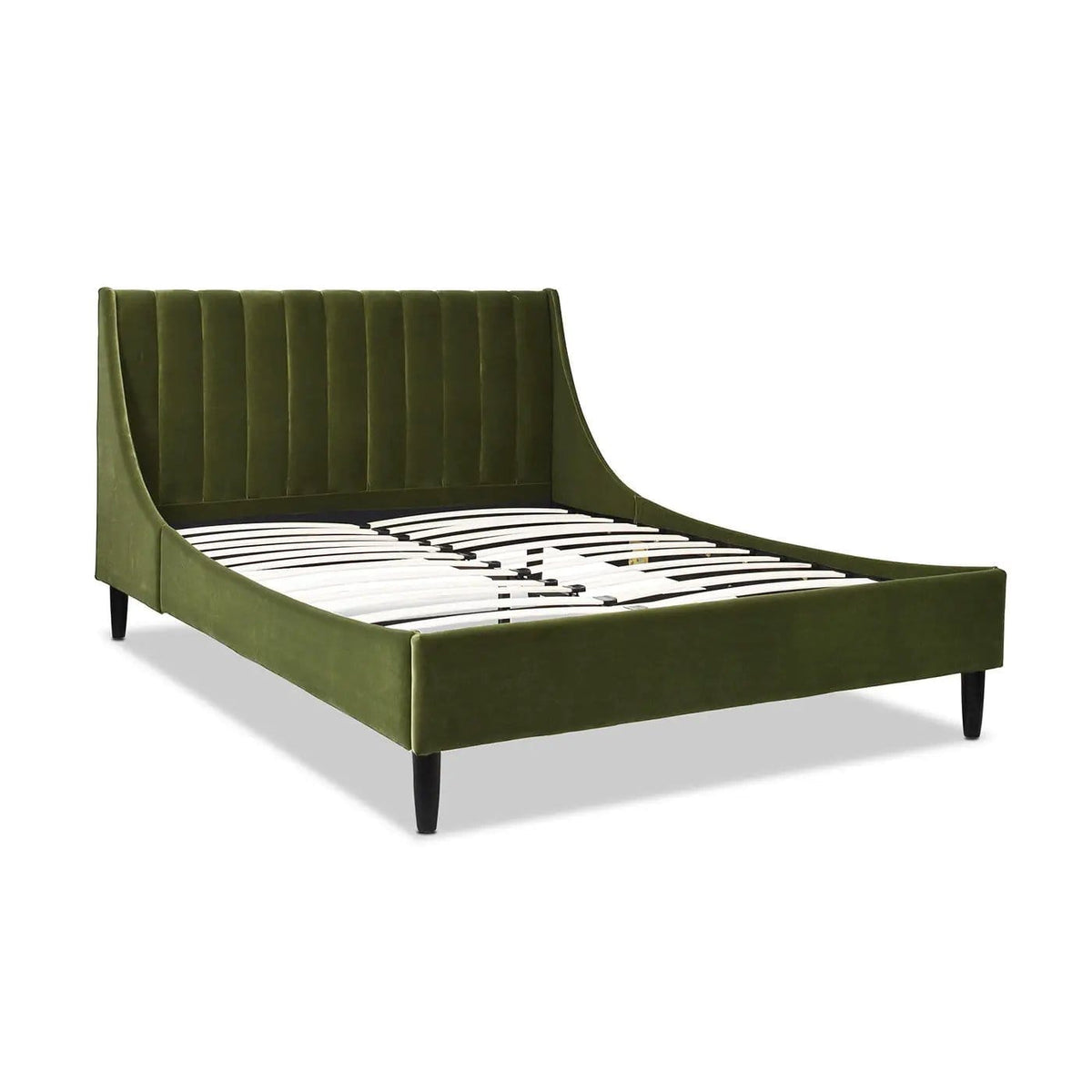 Aspen Vertical Tufted Modern Headboard Platform Bed Set | 8 Pieces | Fabric & Plywood | Bedroom